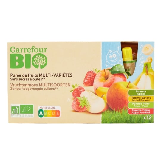 Dessert Fruitier multi-variétés sans sucres ajoutés CARREFOUR BIO