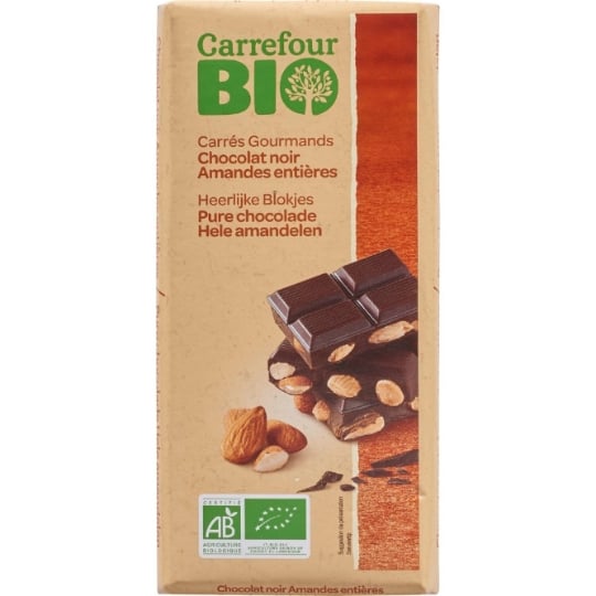 Tablette de Chocolat Noir Amandes Bio CARREFOUR BIO