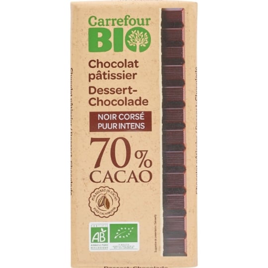 Tablette de Chocolat Noir 70% Bio CARREFOUR BIO