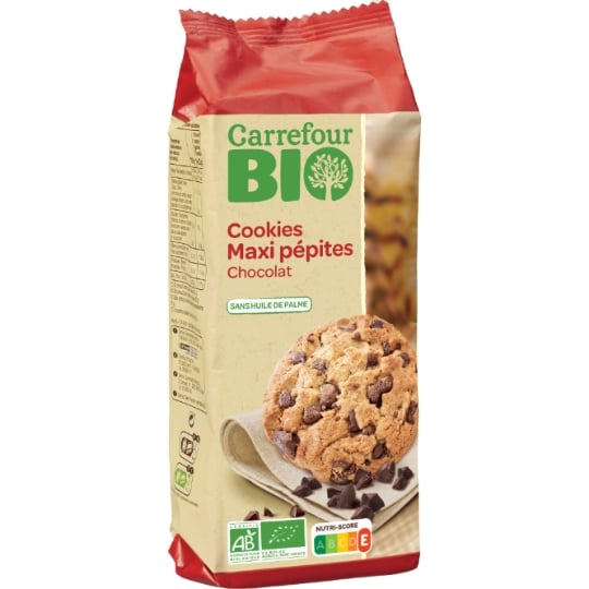 Cookies aux morceaux de chocolat et pépites de chocolat bio CARREFOUR BIO