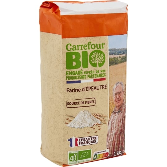 Farine d'épeautre Bio Engagé auprès des producteurs partenaires CARREFOUR BIO