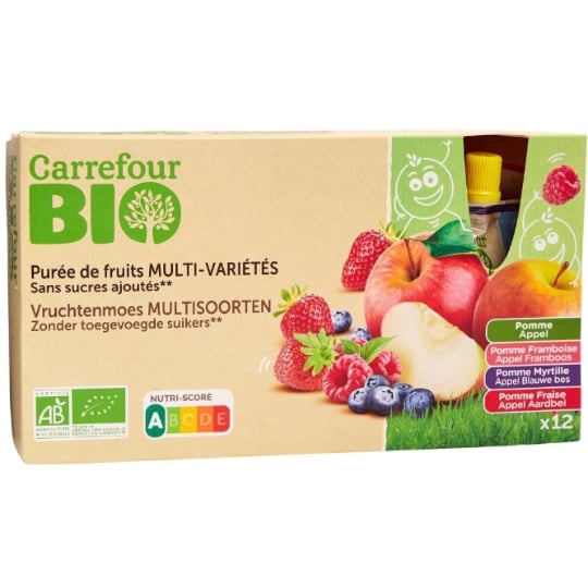 Dessert Fruitier multi variétés sans sucres ajoutés CARREFOUR BIO