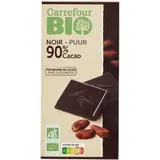 Tablette de Chocolat Noir 90% Bio CARREFOUR BIO