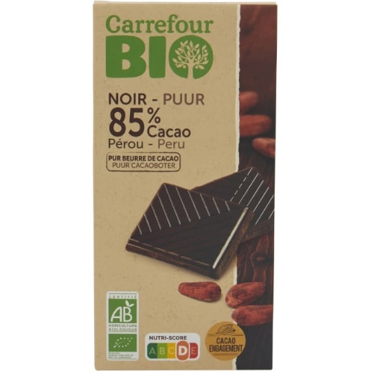 Tablette de Chocolat Noir 85% Pérou Bio CARREFOUR BIO