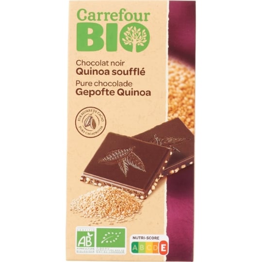 Tablette de Chocolat Noir Quinoa Soufflé Bio CARREFOUR BIO