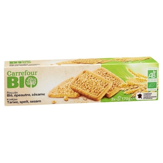 Biscuits blé épeautre sésame CARREFOUR BIO