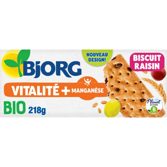 Biscuits bio Céréales raisins BJORG