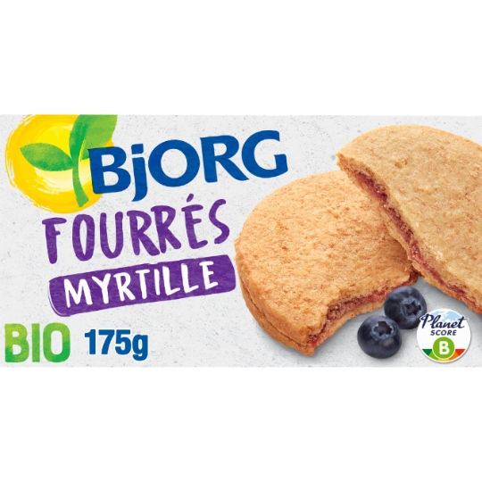 Biscuits bio Fourrés Myrtilles  BJORG