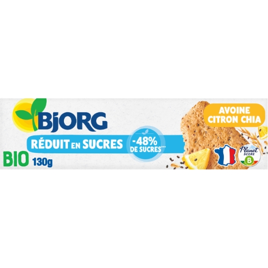 Biscuits bio Avoine Citron et graines de chia BJORG