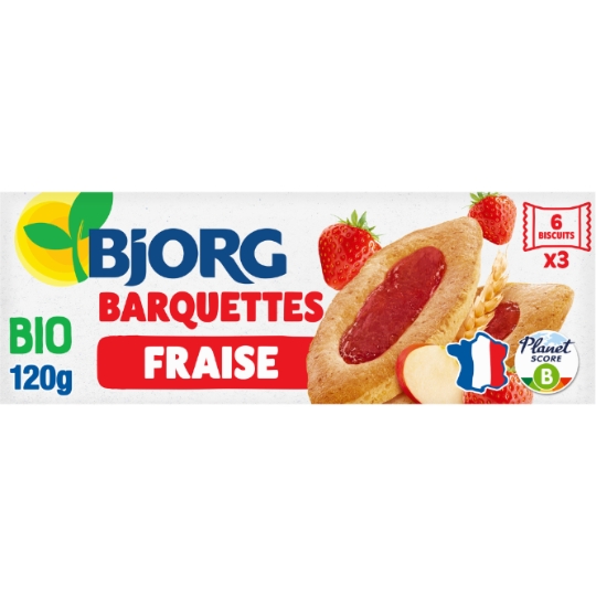 Biscuits bio Barquette fraise BJORG