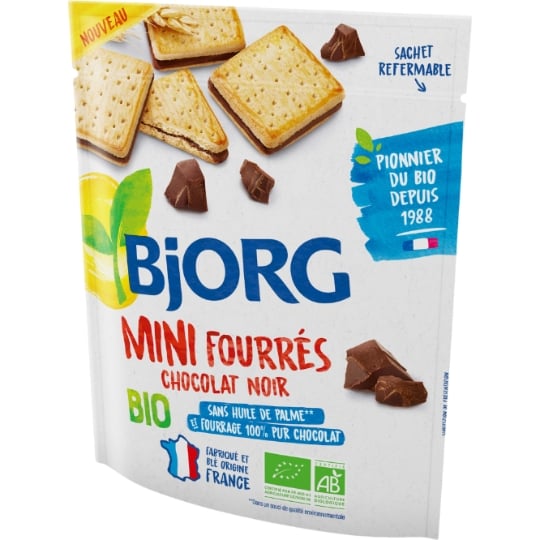 Biscuits bio Mini fourrés chocolat noir BJORG