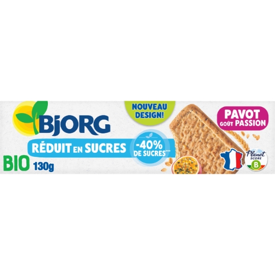 Biscuits bio Pavot goût Passion  BJORG