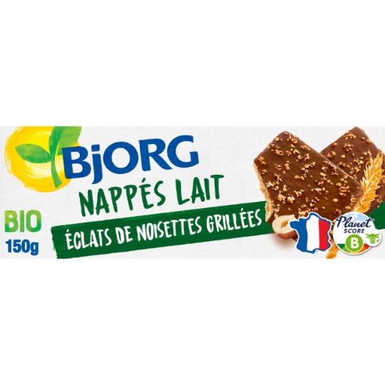 Biscuits bio Nappé Chocolat au lait noisettes BJORG