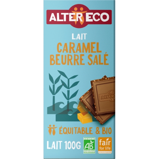 Tablette de chocolat Lait Caramel Beurre Salé Bio ALTER ECO