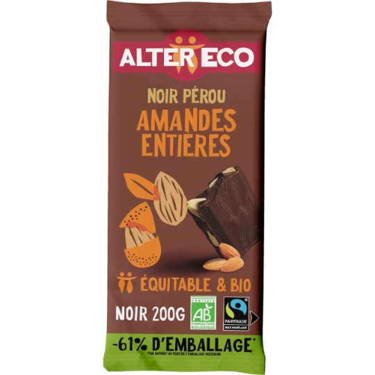 Chocolat noir bio Amandes entières ALTER ECO