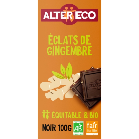 Chocolat noir bio Eclat de Gingembre  ALTER ECO