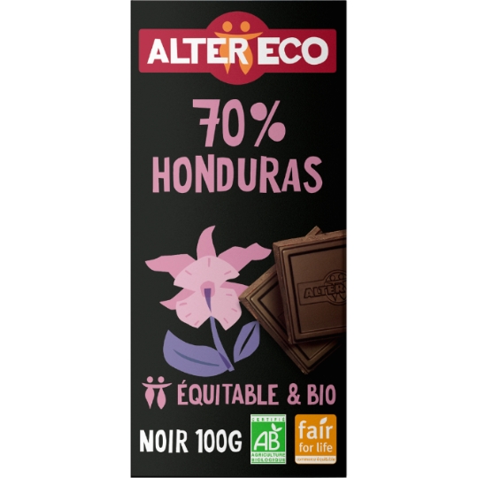 Chocolat noir bio 70% Honduras ALTER ECO