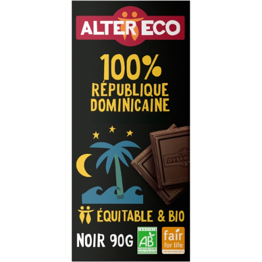 Chocolat noir bio 100% République dominicaine ALTER ECO
