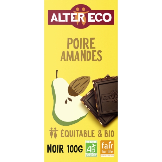 Chocolat noir bio Poire amandes ALTER ECO