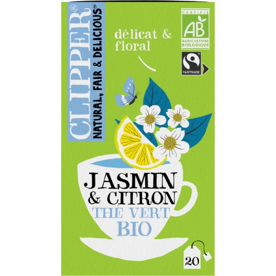 Thé Vert Bio Jasmin Avec Arôme Naturel De Citron CLIPPER (CUPPER)