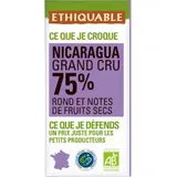 Tablette de Chocolat Noir 75% Bio ETHIQUABLE