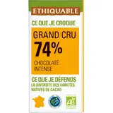 Tablette de Chocolat Noir 74% Bio ETHIQUABLE