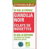 Tablette de Chocolat Noir Gianduja Eclats Noisettes Bio ETHIQUABLE