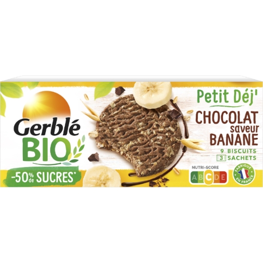 Biscuit petit'dej chocolat banane GERBLE BIO