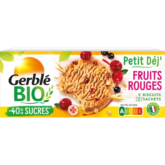 Biscuit petit'dej fruits rouges GERBLE BIO