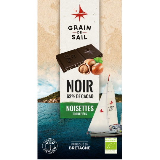 Tablette de Chocolat Noir Noisettes Bio GRAIN DE SAIL