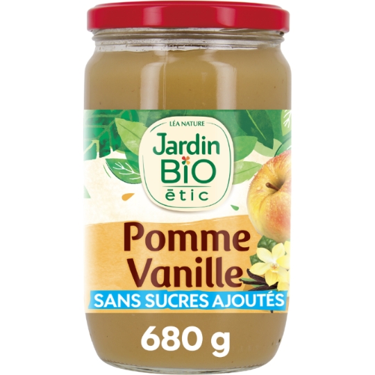 Compote Pomme Vanille Sans Sucres Ajoutés Bio JARDIN BIO ETIC