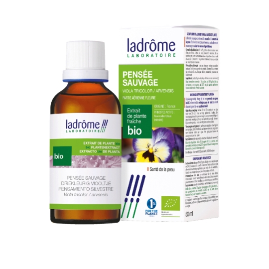 Complément Alimentaire Extrait de Plante Fraîche Bio Pensée Sauvage Santé de La Peau LADROME LABORATOIRE