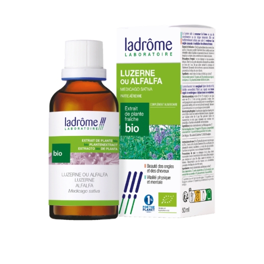 Complément Alimentaire Extrait de Plante Fraîche Bio Luzerne Alfalfa LADROME LABORATOIRE
