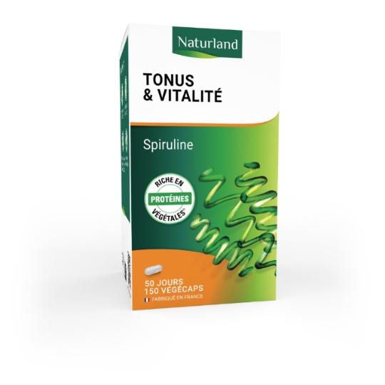Complément alimentaire Spiruline Tonus et Vitalité Fatigue Passagère Bio NATURLAND