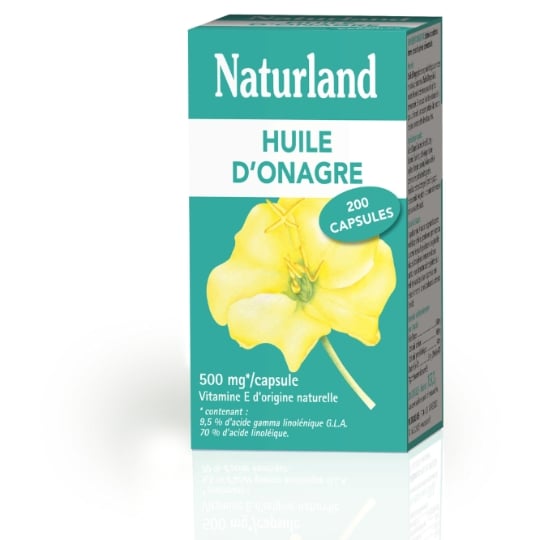 Complément alimentaire Huile D'onagre Confort Prémenstruel Riche en Vitamine E NATURLAND