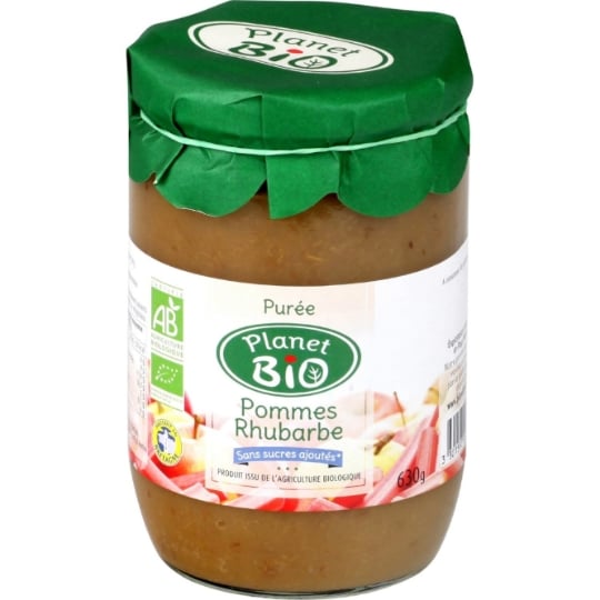 Compote Pommes Rhubarbe Sans Sucres Ajoutés Bio PLANET BIO
