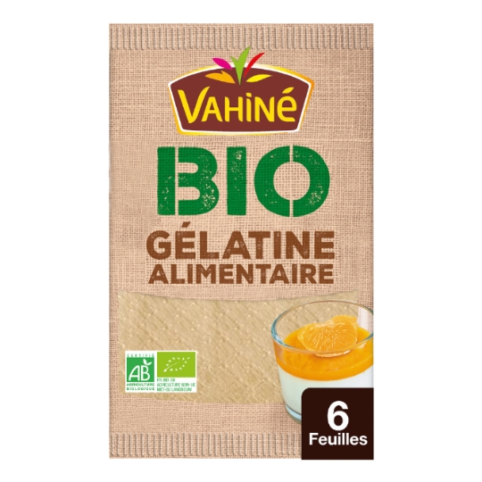 Gélifiant Alimentaire Gélatine en Feuilles Bio VAHINE