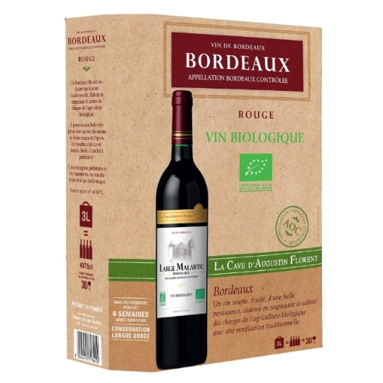 Vin Rouge A.O.P. Bordeaux large Malartic Bio LA CAVE D'AUGUSTIN FLORENT