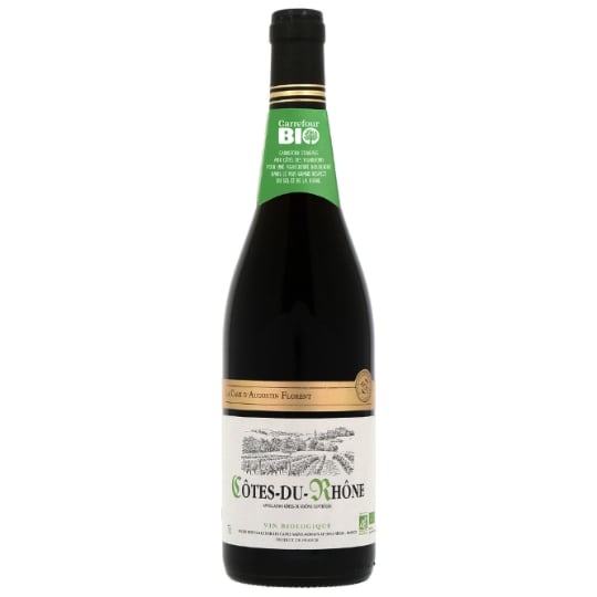 Vin Rouge A.O.P. Côtes Du Rhône Grenache Noir Bio LA CAVE D'AUGUSTIN FLORENT