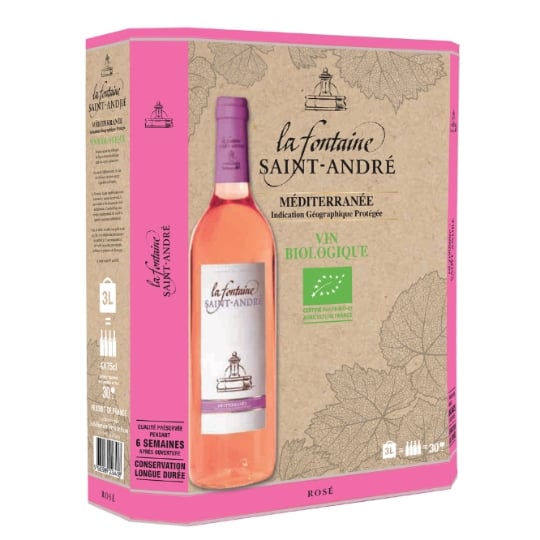 Vin Rosé I.G.P. Méditerranée Bio LA FONTAINE SAINT ANDRE