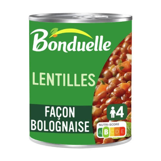 Lentilles Façon Bolognaise Carottes et Oignons BONDUELLE