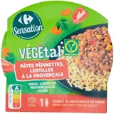 Plat cuisiné pâtes pépinettes lentilles CARREFOUR SENSATION