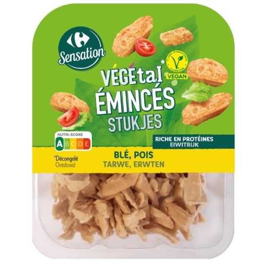 Plat cuisiné émincés pois blé végétal CARREFOUR SENSATION