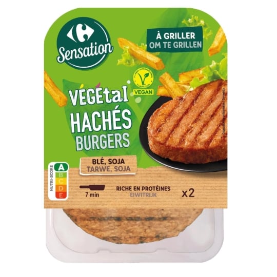 Haché Burgers végétal blé soja CARREFOUR SENSATION