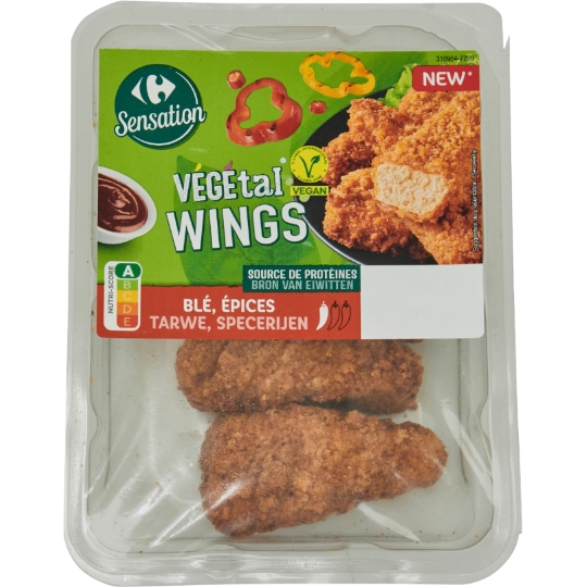 Végétal wings - Ailes végétales à base de blé et épices CARREFOUR SENSATION