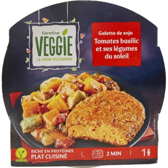 Plat cuisiné galette soja légumes du soleil CARREFOUR VEGGIE