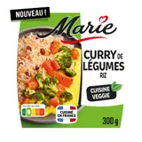 Plat Préparé Curry de Légumes, Lait de Coco Riz à l'Oriental MARIE