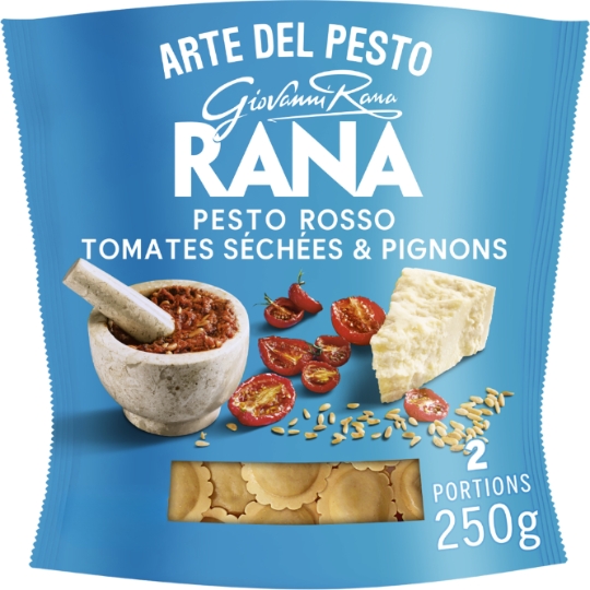 Pâtes fraîches Ravioli Pesto Rosso Tomates séchées et Pignons RANA