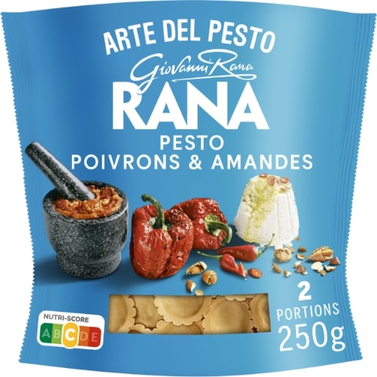 Pâtes fraîches Ravioli Pesto Poivrons rouges et Amandes RANA