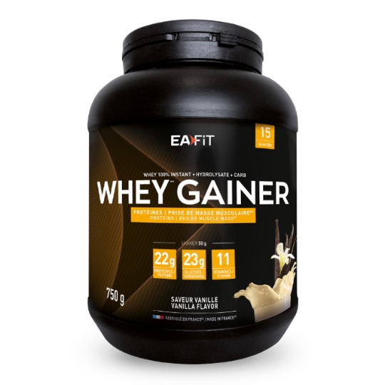 Proteine Whey Gainer Saveur Vanille Prise de Masse Musculaire EAFIT CONSTRUCTION MUSCULAIRE